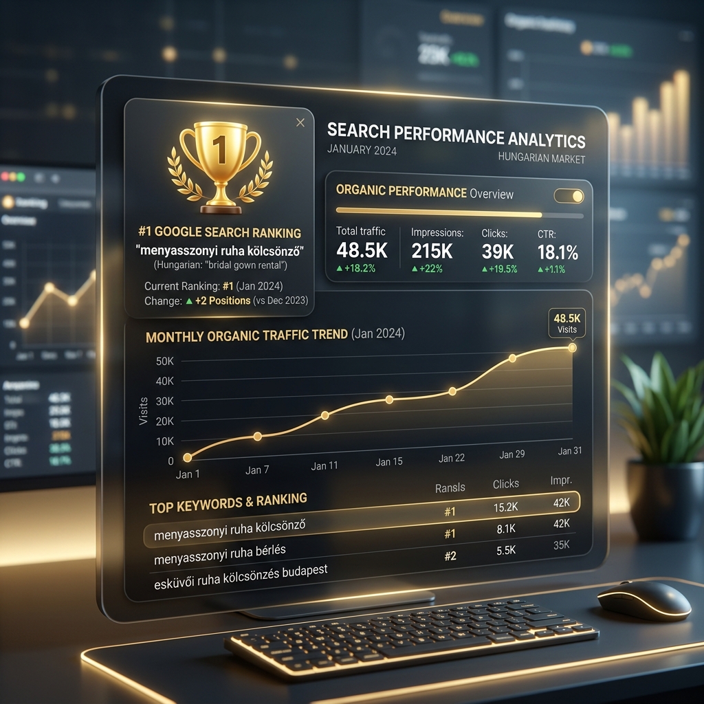 Google SEO Keresési Helyezés Illusztráció